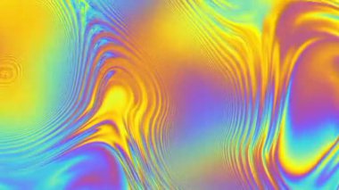 Soyut renkli arkaplan - metalik dalgalanan sıvı, canlı yüzeyi yansıtıyor. 4k döngülü video