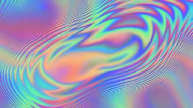 Soyut renkli arkaplan - metalik dalgalanan sıvı, canlı yüzeyi yansıtıyor. 4k döngülü video