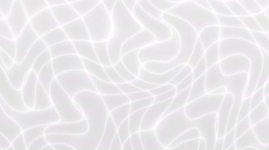 Soyut açık gri beyaz hareket arkaplanı. Güzel, yavaş dalgalı çizgiler. Video animasyonu 4k 3840x2160