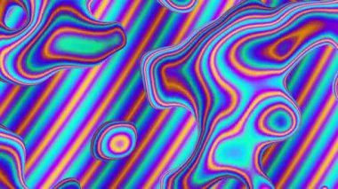 Soyut renkli parçacıklar akışkan hareket eder. Bilgisayar animasyonu. Ağır çekim. Sığ alan derinliği.