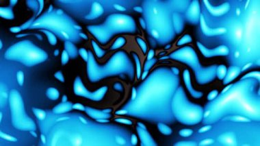 Siyah bir zeminde soyut lav kabarcıkları yüzüyor. 4k döngüsü