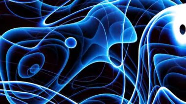 Güzel soyut dalga teknolojisi arka planında mavi ışık dijital efekti kurumsal konsepti var. 4k döngüsü