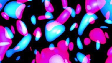 Siyah bir zeminde soyut lav kabarcıkları yüzüyor. 4k döngüsü
