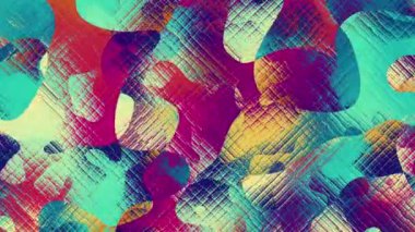 Döngü oynatma için kusursuz soyut psikedelik dalgalı arkaplan. 4k video. Pastel renkler. Gürültü etkisi
