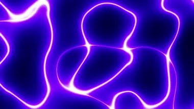 Mavi mor neon parlak sıvı dalgalar soyut hareket arkaplanı. Video animasyonu Ultra HD 4K 3840x2160