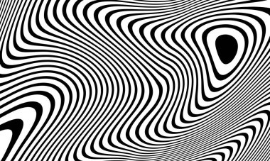 Soyut Siyah ve Beyaz Eğri Çizgiler, Dijital Sanat, Siyah ve Beyaz, Çizgiler, Soyut Vektör Arkaplanı.