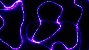 Mavi mor neon parlak sıvı dalgalar soyut hareket arkaplanı. Video animasyonu Ultra HD 4K 3840x2160