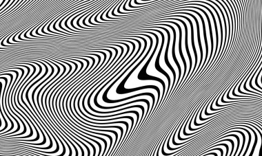 Soyut Siyah ve Beyaz Eğri Çizgiler, Dijital Sanat, Siyah ve Beyaz, Çizgiler, Soyut Vektör Arkaplanı.