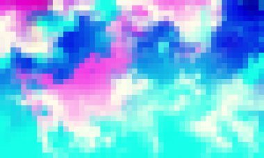 Trippy psychedelic renkli neon geometrik şekiller soyut arkaplan, pikselli vektör deseni