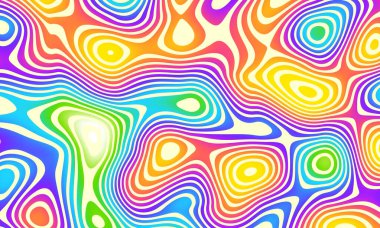 Grioovy psychedelic wave background for banner design. Retro 60s 70s psychedelic pattern. Modern wave retro abstract design. Rainbow 60s, 70s, hippie vector. clipart