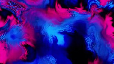 Mavi mor neon parlak sıvı dalgalar soyut hareket arkaplanı. Video animasyonu Ultra HD 4K 3840x2160