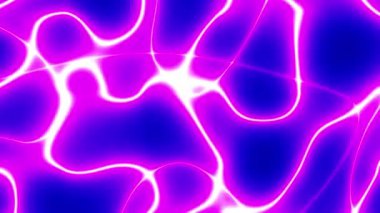 Mavi mor neon parlak sıvı dalgalar soyut hareket arkaplanı. Video animasyonu Ultra HD 4K 3840x2160