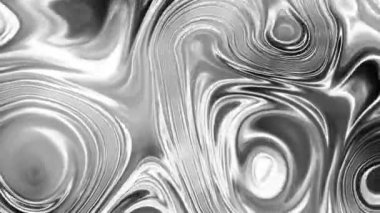 3D gri krom metal sıvı. Tekstil kumaş arkaplanının soyut ipek akışkan dalgaları. Canlandırılmış tatmin edici döngü 30 fps 4k animasyon