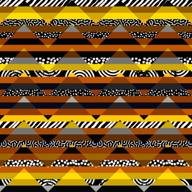 Etnik geometrik çizgiler, dikişsiz sembol deseni. Vektör etnik aztekik geometrik çizgiler klasik renksiz model arka planı. Kumaş, tekstil, etnik iç dekorasyon unsurları için kullanılıyor