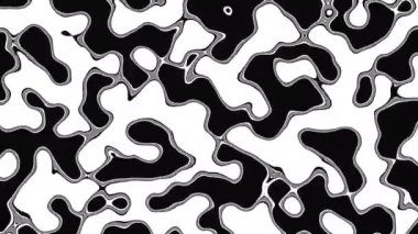 Siyah ve beyaz olarak soyut sıvı ve dalga döngüsü arkaplanı.