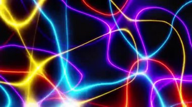 Renkli Neon Parlayan Parçacık Işık Çizgisi Galaksi Döngüsü.