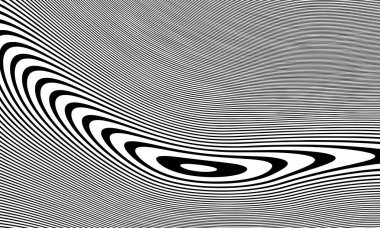 Soyut Siyah ve Beyaz Eğri Çizgiler, Dijital Sanat, Siyah ve Beyaz, Çizgiler, Soyut Vektör Arkaplanı.
