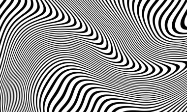 Soyut Siyah ve Beyaz Eğri Çizgiler, Dijital Sanat, Siyah ve Beyaz, Çizgiler, Soyut Vektör Arkaplanı.