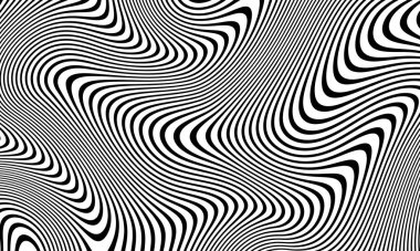Soyut Siyah ve Beyaz Eğri Çizgiler, Dijital Sanat, Siyah ve Beyaz, Çizgiler, Soyut Vektör Arkaplanı.