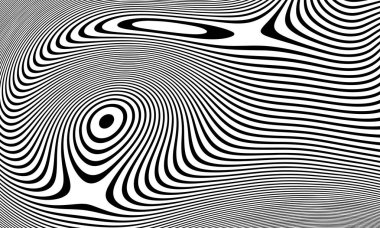Soyut Siyah ve Beyaz Eğri Çizgiler, Dijital Sanat, Siyah ve Beyaz, Çizgiler, Soyut Vektör Arkaplanı.