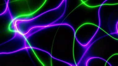 Renkli Neon Parlayan Parçacık Işık Çizgisi Galaksi Döngüsü.