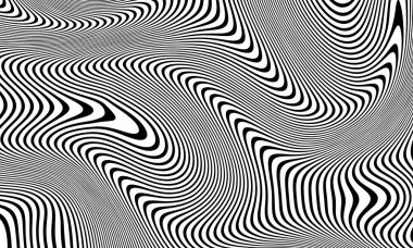 Soyut Siyah ve Beyaz Eğri Çizgiler, Dijital Sanat, Siyah ve Beyaz, Çizgiler, Soyut Vektör Arkaplanı.
