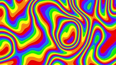 Sancak tasarımı için harika bir psikedelik döngü arka planı. Retro 60 'lar 70' ler psikedelik desen. Modern dalga retro soyut tasarım. Gökkuşağı 60 'lar, 70' ler, hippi tarzı.