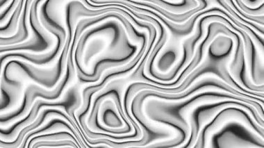 Üç boyutlu, soyut gri metalik arkaplan. Dalgalı gümüş. Görüntü döngüsü 4k