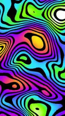 Soyut sıvı kalıplar, sıvı şekiller, retro saykodelik biçim, kusursuz döngü, duvar kağıdı, dikey arkaplan