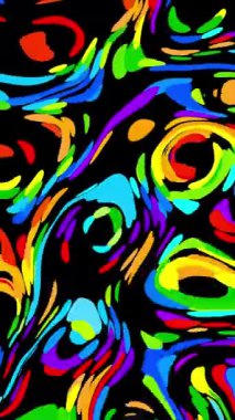 Soyut sıvı kalıplar, sıvı şekiller, retro saykodelik biçim, kusursuz döngü, duvar kağıdı, dikey arkaplan
