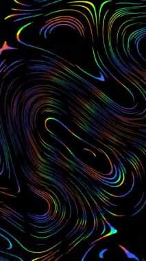 Renkli Neon Parlayan Parçacık Işık Çizgisi Galaksi Döngüsü.