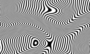 Soyut Siyah ve Beyaz Eğri Çizgiler, Dijital Sanat, Siyah ve Beyaz, Çizgiler, Soyut Vektör Arkaplanı.