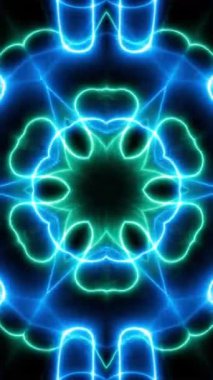 Üç boyutlu kaleydoskop mandala görsel enerji çakra fütüristik görsel vj dikişsiz döngü ile üçüncü gözünü açmak için psikedelik trans sanatının soyut arka planı