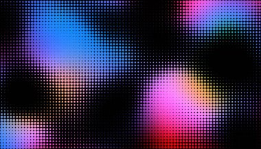 Soyut yarım ton arkaplanı siyah üzerindeki farklı noktalardan oluşur