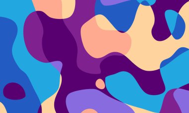 Bu canlı soyut arka plan renkli organik şekiller sergiliyor, tasarım projeleri, dijital sanat ve yaratıcı sunumlar için mükemmel.