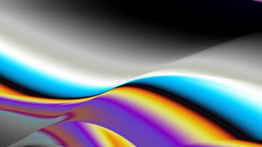 Dinamik ve renkli soyut dalga desenleri akıcılık, hareket ve enerjinin canlı bir karışımını gösteriyor.