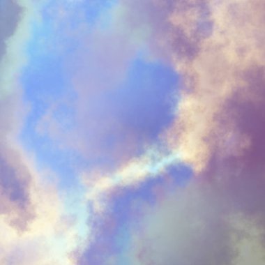 Renkli bulutlu renkli gökyüzünün fraktal çizimi, soyut fantezi arka planı.