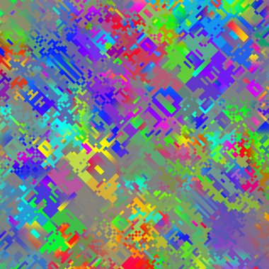 Çarpıcı ve canlı renklerin soyut desenlerle birleşimi büyüleyici bir görsel tasarım yaratır.