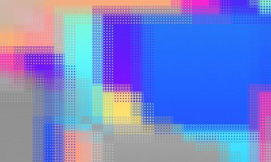 Pixilated soyut Enerji arkaplanı. Yarı ton etkisi. Vektör görüntüsü. Moire efektli küçük parçacıklar