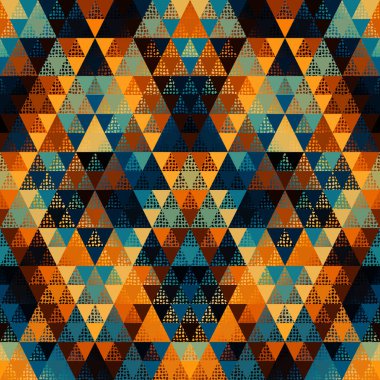 Üçgenlerin kusursuz deseni Aztek süslemesi. Vektör görüntüsü. Kusursuz desen.