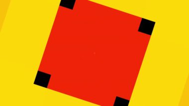 Basit düz dizayn, siyah ve sarı küp basit geometrik arkaplan. 4k döngü arkaplanı