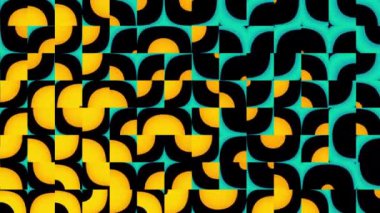Animated Geometric pattern or background loop. 4K resolution geometric motion design in bright colors. Abstract shapes background.