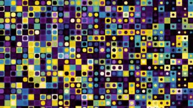 Bilgisayar, kusursuz döngü mozaik rastgele hareketinin soyut video animasyonunu üretti. Polka nokta 4k döngü arkaplanı