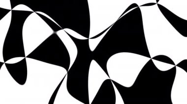 Kıvrımlı çizgilerin sıvı psikedelik deseni. Döngü Hareketi. Kıvrımlı çizgilerle hareket eden sıvı desen. Noktalar ve kıvrımlı çizgiler hayal gördüren şekillerde hareket eder