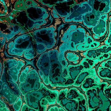 Soyut mermer dokusu. Fraktal dijital sanat arka planı. Yüksek Çözünürlük. Altın damarlı Malachite mermer dokusu. Arkaplan ya da duvar kağıdı olarak kullanılabilir.