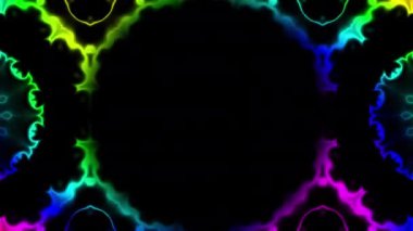 Soyut Mandala, arka plandaki Noel süsleme çiçeklerinde parlayan tabela. Döngü arkaplanı