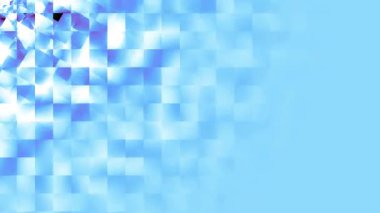 Mavi arkaplanın sol tarafındaki şeffaf beyaz üçgenlerin metin için alanı olan döngü animasyonu. Açılış başlıkları, sunumlar veya geçişler için uygun bir arkaplan