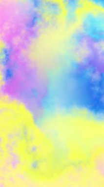 Sihirli Tekboynuz gökyüzü görüntüsü 4K. Bulutlu nebula arka planı. Doğal pastel renkler..