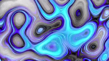 Parlayan karışık renk dalgalarının Neon soyut holografik arka planı. Dalgalı yüzeyde parlayan daire şekilleri. Ses, yapay zeka ya da veri analizi için modern şablon. Teknoloji konsepti