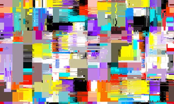 Birbirine karışmış dijital Distorted Motion arıza efektiyle soyut ve canlı bir arkaplan. Gelecekçi siber punk tasarımı. Geçmişe dönük fütürizm, web punk, 80 'lerin çılgın estetik neon renkleri..